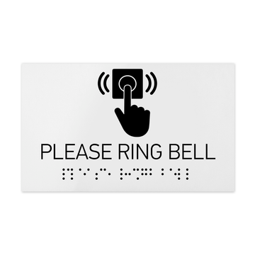 Information Signs - Please Ring Bell Sign Braille - White Acrylic - Photo #4