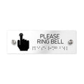 Information Signs - Please Ring Bell Sign With Braille - Clear Acrylic - Photo #2