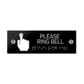 Information Signs - Please Ring Bell Sign With Braille - Black Acrylic - Photo #3