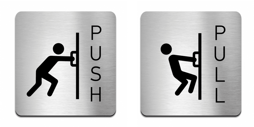 Information Signs - Push Door Sign - Steel Sign