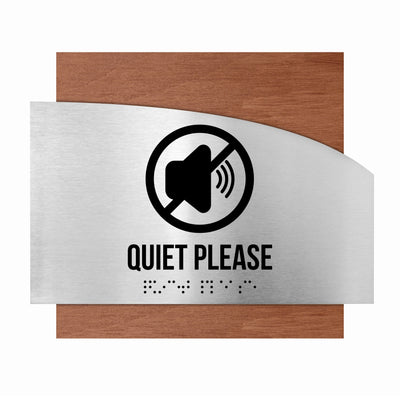 Information Signs - Quiet Please Sing Wood "Wave" Design