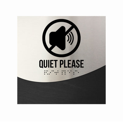 Information Signs - Quiet Please Sign Steel & Wood "Jure" Design