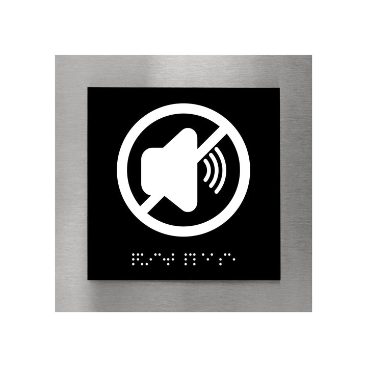 Табличка "Не шуметь": Нержавеющая сталь и акрил — "Modern" Дизайн