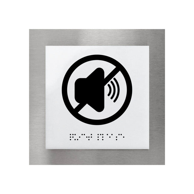 Information Signs - Quiet Please Sign Steel "Modern" Design