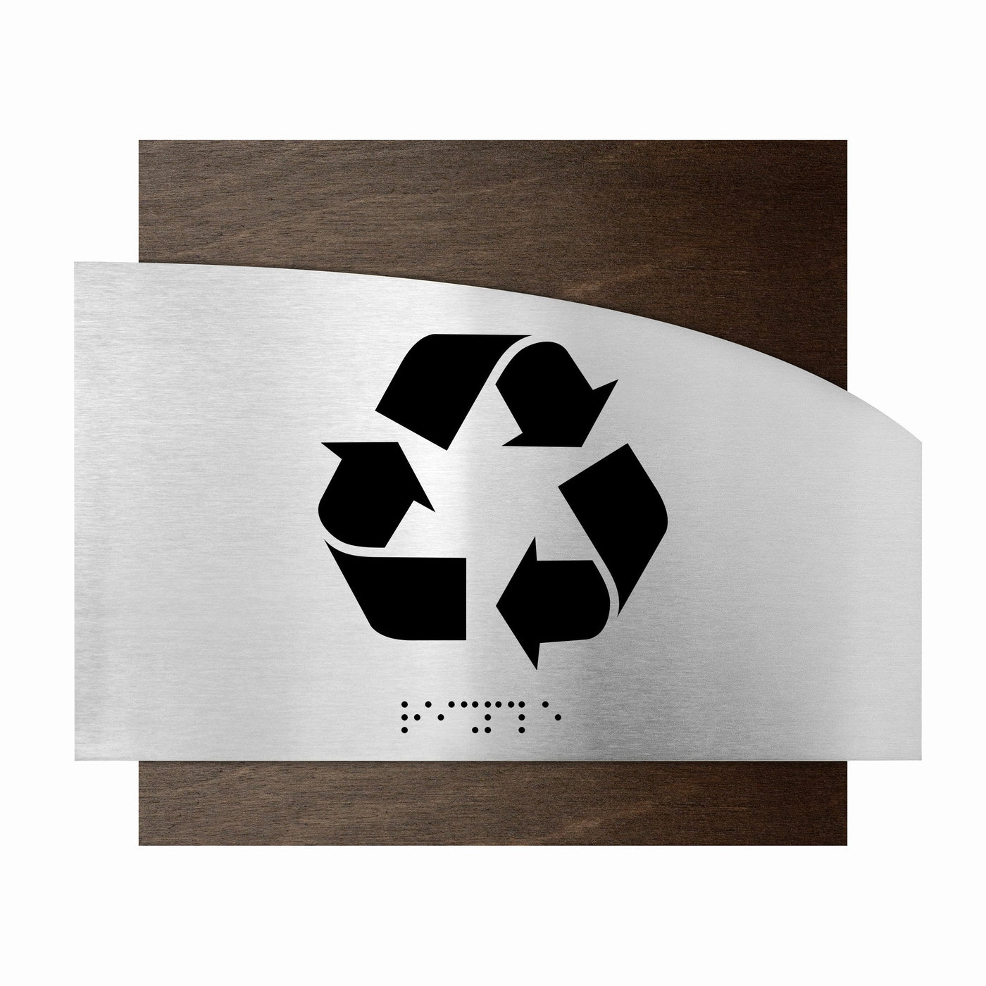 Information Signs - Recycle Signs - Wood & Stainless Stee Plate - "Wave" Design