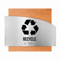 Door Signs - Recycle Signs - Stainless Steel & Wood Plate - "Wave" Design - Photo #13