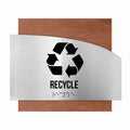 Door Signs - Recycle Signs - Stainless Steel & Wood Plate - "Wave" Design - Photo #14