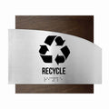 Door Signs - Recycle Signs - Stainless Steel & Wood Plate - "Wave" Design - Photo #15