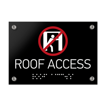 Information Signs - Roof Access Sign Braille - Black Acrylic - Photo #1