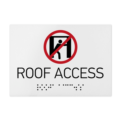 Information Signs - Roof Access Sign Braille - White Acrylic