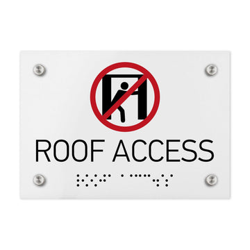 Information Signs - Roof Access Sign Braille - White Acrylic - Photo #5