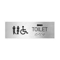 Bathroom Signs - All Gender With Weelchair Toilet Signs With Braille - Stainless Steel - Photo #4