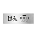 Bathroom Signs - All Gender With Weelchair Toilet Signs With Braille - Stainless Steel - Photo #2