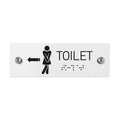 Bathroom Signs - Women Toilet Signs With Braille - Milk Acrylic - Photo #4