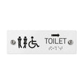 Bathroom Signs - Men & Women & Wheelchair Toilet ADA Signs With Braille - Milk Acrylic - Photo #3