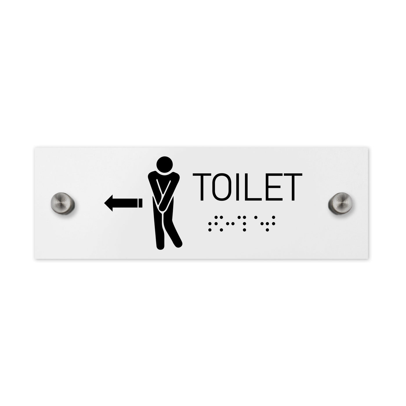 Bathroom Signs - Men Toilet Signs With Braille - Milk Acrylic