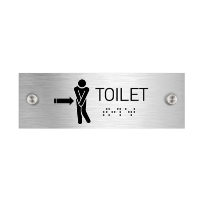 Bathroom Signs - Men Toilet Signs With Braille - Stainless Steel