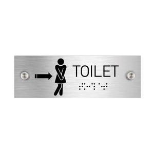 Bathroom Signs - Women Toilet Signs With Braille - Stainless Steel