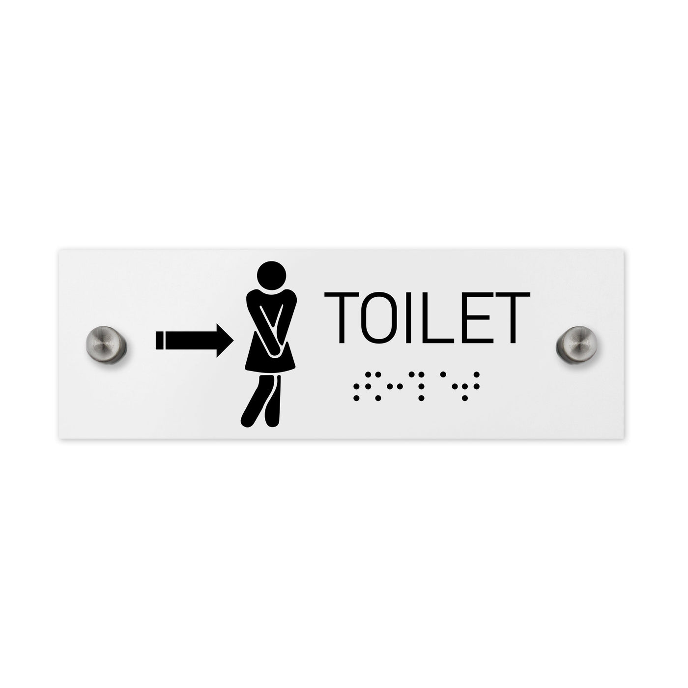 Bathroom Signs - Women Toilet Signs With Braille - Milk Acrylic