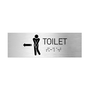 Bathroom Signs - Men Toilet Signs With Braille - Stainless Steel