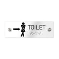 Bathroom Signs - Women Toilet ADA Signs With Braille - Clear Acrylic - Photo #2