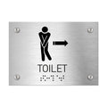 Bathroom Signs - Men Toilet Directional Sign - Stainless Steel - Photo #1