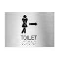 Information Signs - Women Toilet Directional Sign - Stainless Steel - Photo #2