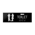 Bathroom Signs - Men & Women Toilet ADA Signs With Braille - Black Acrylic - Photo #3