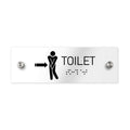 Bathroom Signs - Men Toilet ADA Signs With Braille - Clear Acrylic - Photo #2