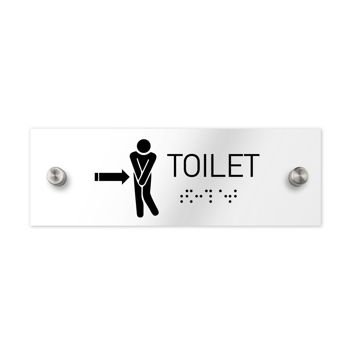 Bathroom Signs - Men Toilet ADA Signs With Braille - Clear Acrylic