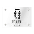 Bathroom Signs - Men & Women Directional Toilet Sign - Clear Acrylic - Photo #1