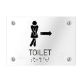 Bathroom Signs - Women Toilet Directional Sign - Clear Acrylic - Photo #1