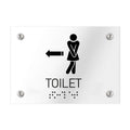 Bathroom Signs - Women Toilet Directional Sign - Clear Acrylic - Photo #3
