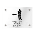 Bathroom Signs - Men Toilet Directional Sign - Clear Acrylic - Photo #2