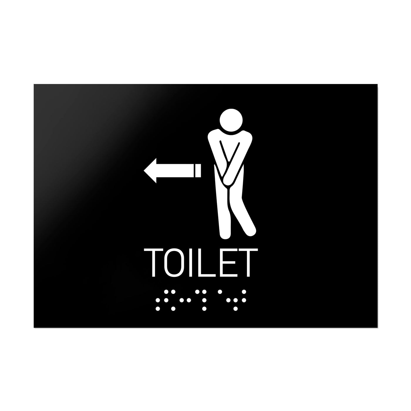 Bathroom Signs - Men Directional Restroom Sign - Black Acrylic