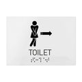 Bathroom Signs - Women Directional Toilet Sign - Milk Acrylic - Photo #2