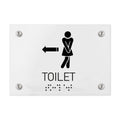 Bathroom Signs - Women Directional Toilet Sign - Milk Acrylic - Photo #3