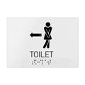 Bathroom Signs - Women Directional Toilet Sign - Milk Acrylic - Photo #4