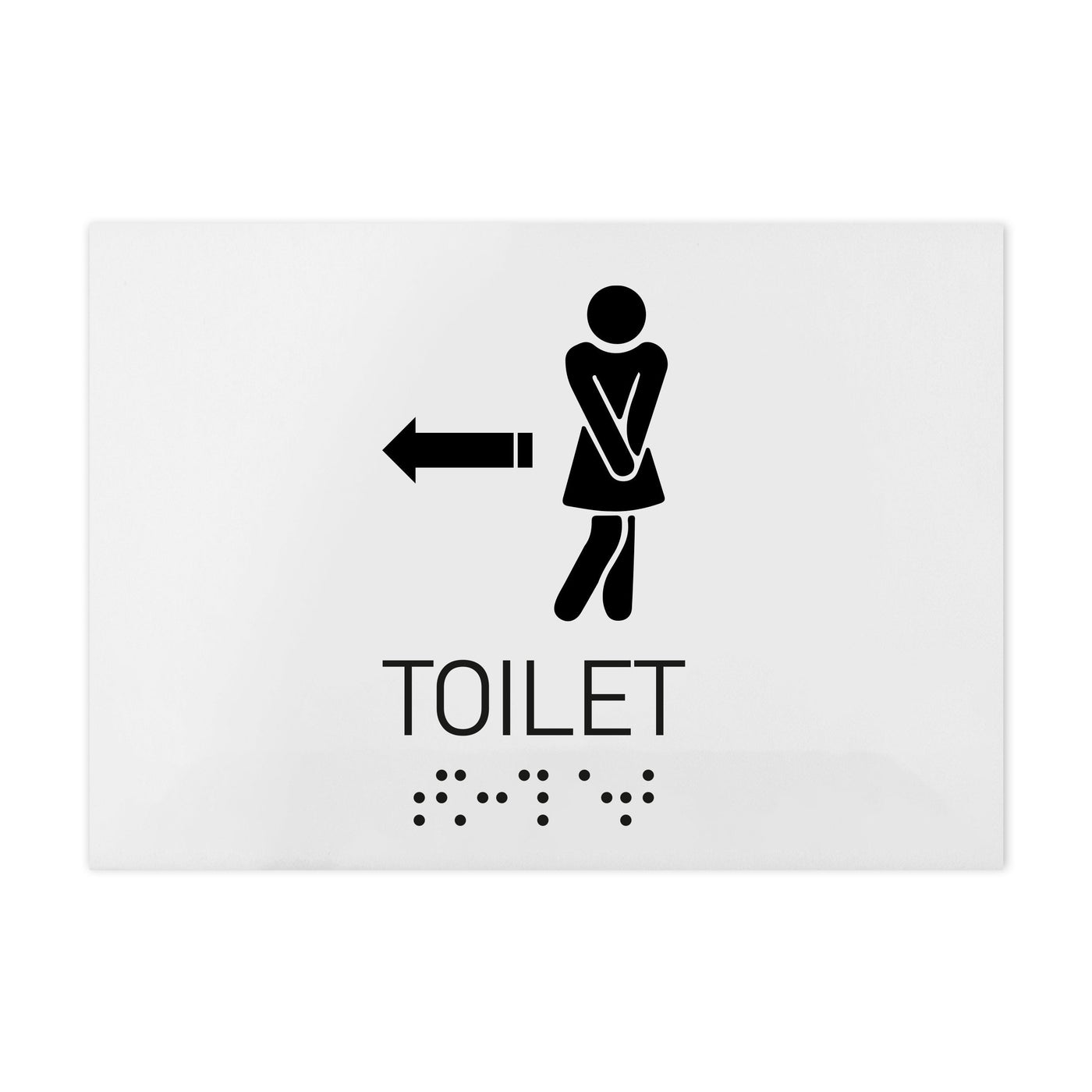 Bathroom Signs - Women Directional Toilet Sign - Milk Acrylic