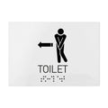 Bathroom Signs - Men Directional Toilet Sign - Milk Acrylic - Photo #4