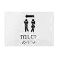 Bathroom Signs - Unisex Directional Toilet Sign - Milk Acrylic - Photo #2