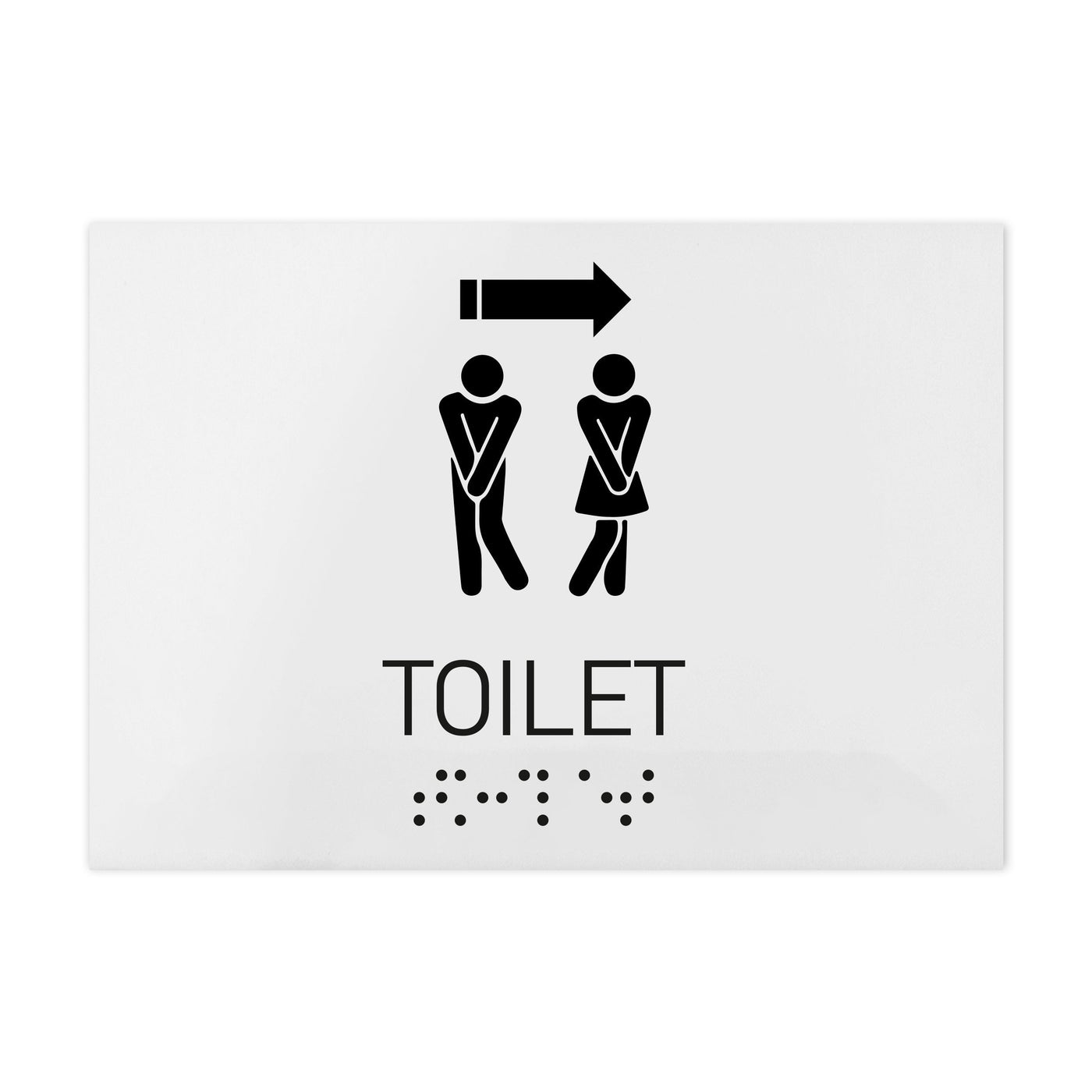 Bathroom Signs - Unisex Directional Toilet Sign - Milk Acrylic