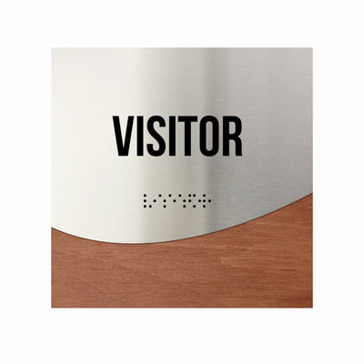 Door Signs - Visitor Signs - Stainless Steel & Wood "Jure" Design