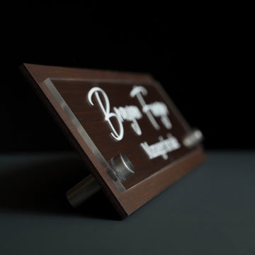Desk sign Personalized Desk Name Plate: Wood & Acrylic Sign - Photo #2