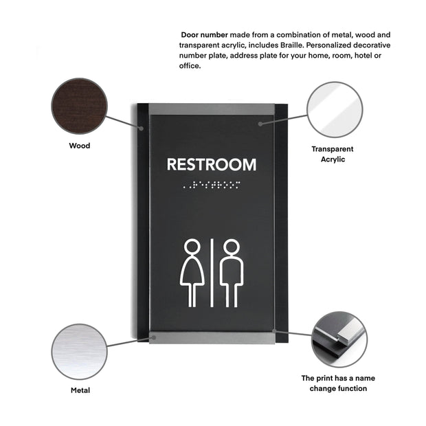 Information signs Interior Acrylic & Wood Sign for Kitchen "Otherside" Design