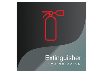 Information signs Fire Extinguisher Wall Sign — Double Acrylic Door Sign — "Gray Calm" Design - Photo #1