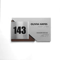 Door Numbers Office Number Sign with Custom Text: Wood & Stainless Steel Plate — "Creative" Design - Photo #1