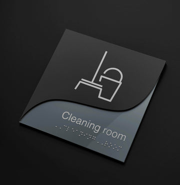 Information signs Fire Extinguisher Wall Sign — Double Acrylic Door Sign — "Gray Calm" Design - Photo #5