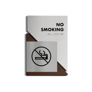 Information signs No Smoking Sign — Wood & Acrylic Door Plate — "Creative" Design