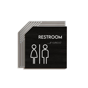 Bathroom Signs Steel All Gender Bathrooms Sign - " Authentic " Design